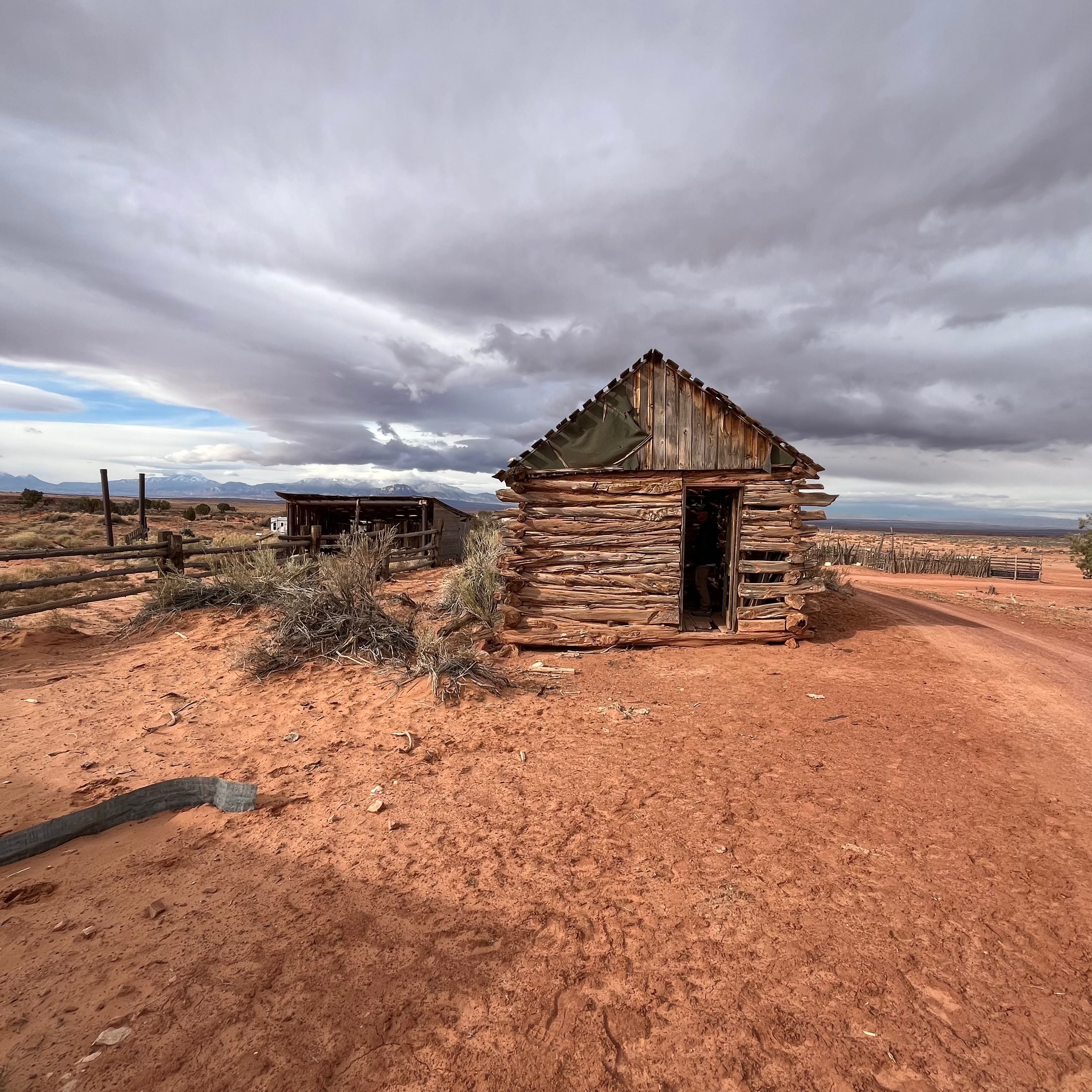 Historic log cabin on the canyon rim